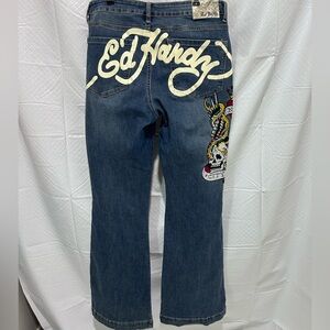 Ed Hardy Bootcut Jeans with Bold Graphic